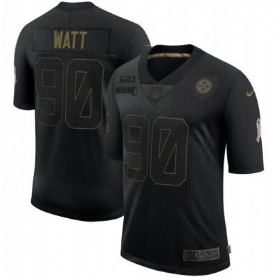 Pittsburgh Steelers #90 T.J. Watt Nike 2020 Salute To Service Limited Jersey Black Men's
